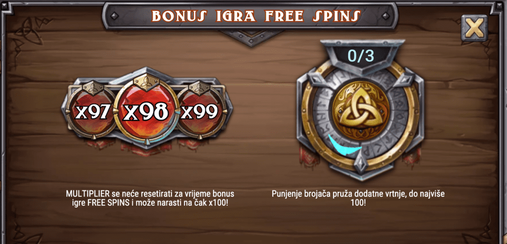 Viking Runecraft bonus igra free spins